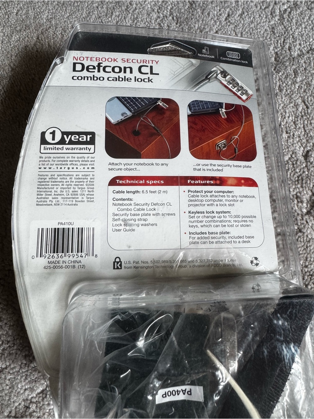 Targus Defcon CL Combo Cable Lock - Picture 2 of 5